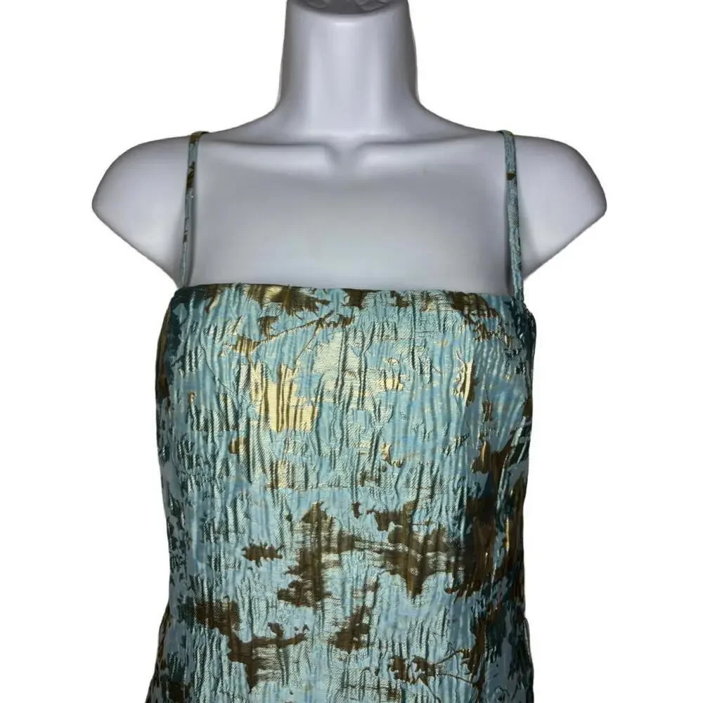 NWT Lulu's Women's Sz M Blue Hoco Mini Dress w/ Metallic Detail (1583) - Picture 3 of 5
